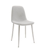 Velets Set of 4 Sera Upholstered Side Chair - Velvet - Light Gray - Chrome Leg